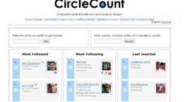 CircleCount, statistiques et classement de Google Plus