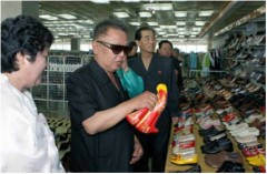 Kim Jong Il looking at things