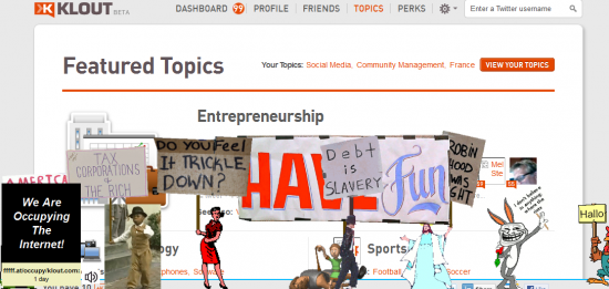 occupy klout