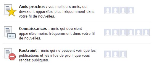 listes facebook