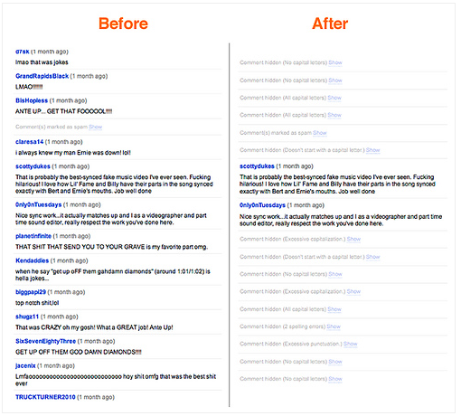 YouTube Comment Snob