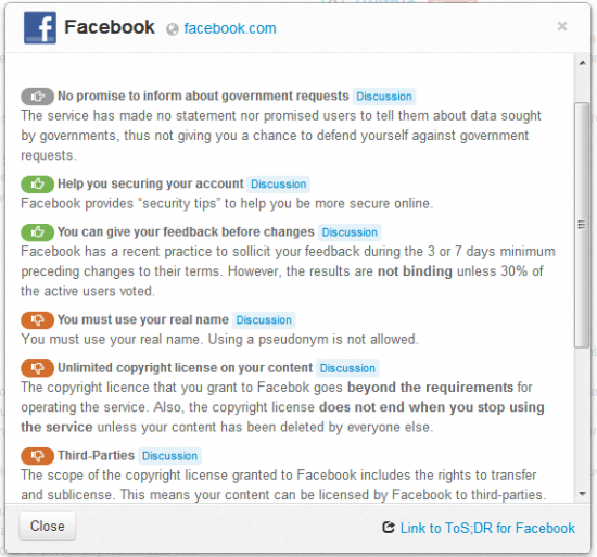 Terms of Service; Didn't Read facebook