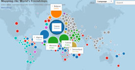 Carte du monde interactive des amitiés Facebook