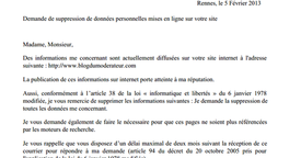 Comment demander la suppression de données personnelles sur Internet ?