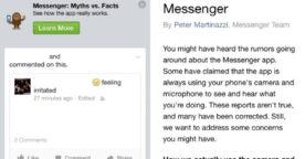 Facebook s’explique sur Messenger et sa confidentialité