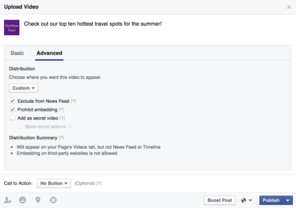 upload Facebook