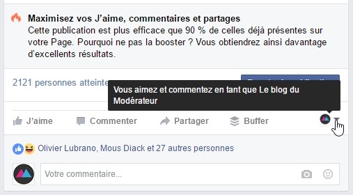 comment envoyer un message en tant que page facebook