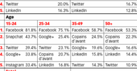 Les réseaux sociaux les plus utilisés en France selon l’âge des internautes