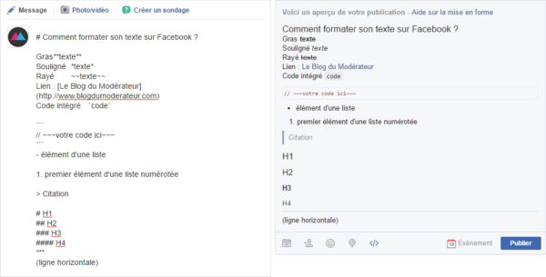 Comment Formater Une Publication Facebook Gras Italique Souligne m