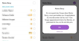 Snapchat : Notre Story, pour envoyer un snap public géolocalisé