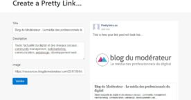 Un outil pour modifier l’aperçu d’un lien sur Facebook (titre, image, description) : Pretty Links