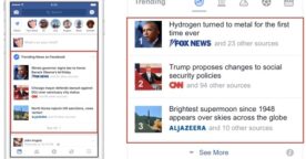 Facebook : le logo des médias remplace leur URL dans les sections Trending et Search, et bientôt sur le newsfeed ?