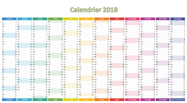 Calendrier 18 A Imprimer Jours Feries Vacances Numeros De Semaine m