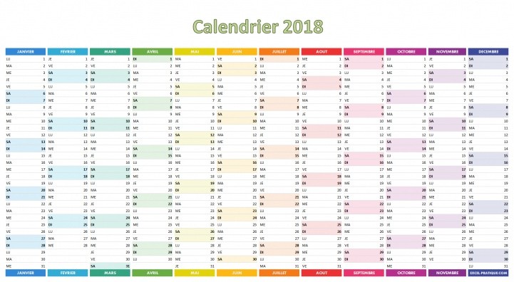 2018 Calendrier 2021 Calendrier 2018 à imprimer : jours fériés, vacances, numéros de 