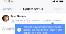 Facebook : des partages uniquement visibles sur le fil d’actualité (masqués sur le profil) ?