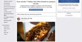 Le service d’offres d’emploi de Facebook est disponible en France