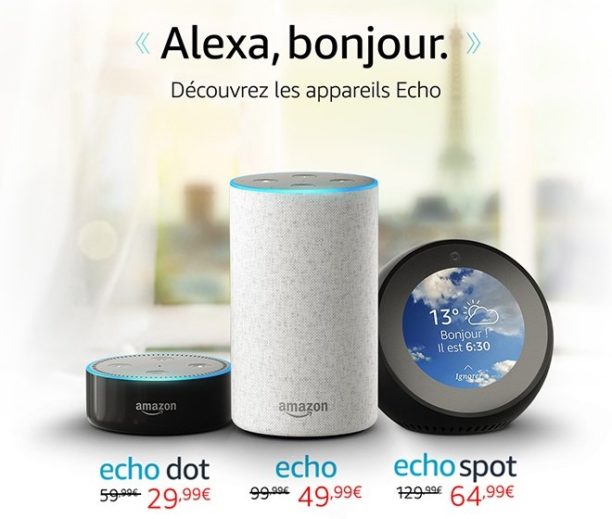 lance ses enceintes connectées Echo et son assistant Alexa en France