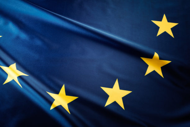 Background with European Union flag.
