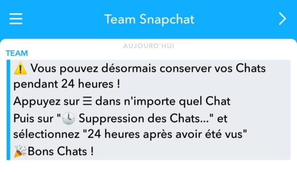Snapchat Vous Pouvez Desormais Conserver Vos Chats Pendant 24 Heures m