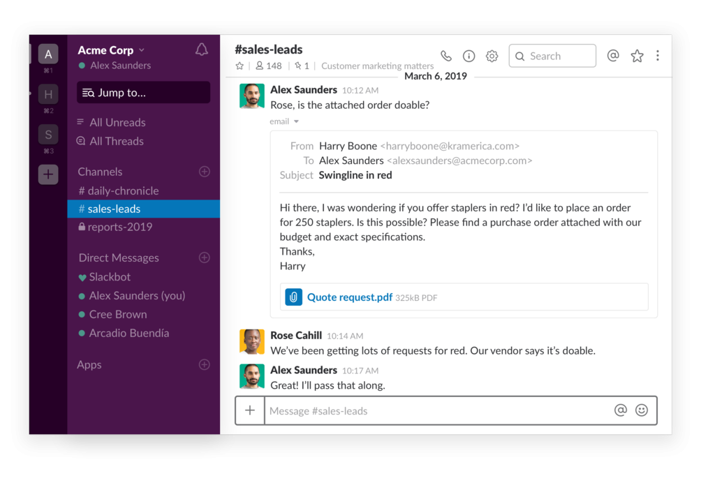 email outlook slack