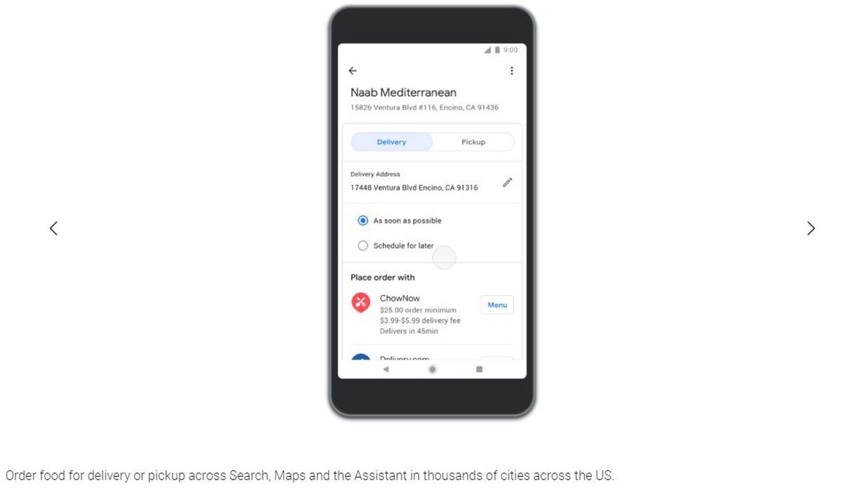 Google order food
