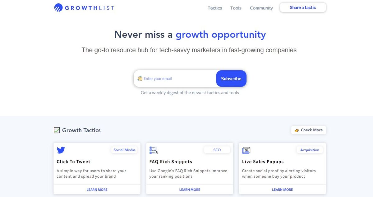 growth list