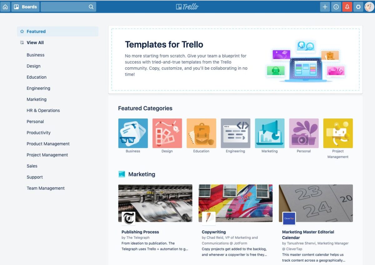 template trello