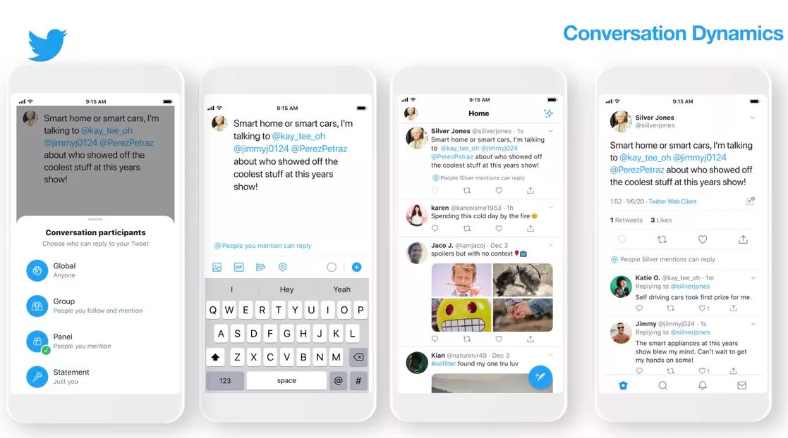 Twitter réponses limitées conversation