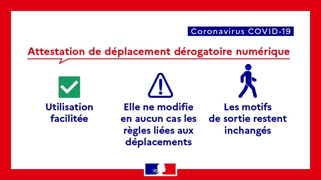 L’attestation de déplacement numérique est disponible sur smartphone et