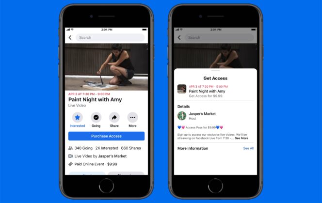 Facebook propose la monétisation de vos événements en live