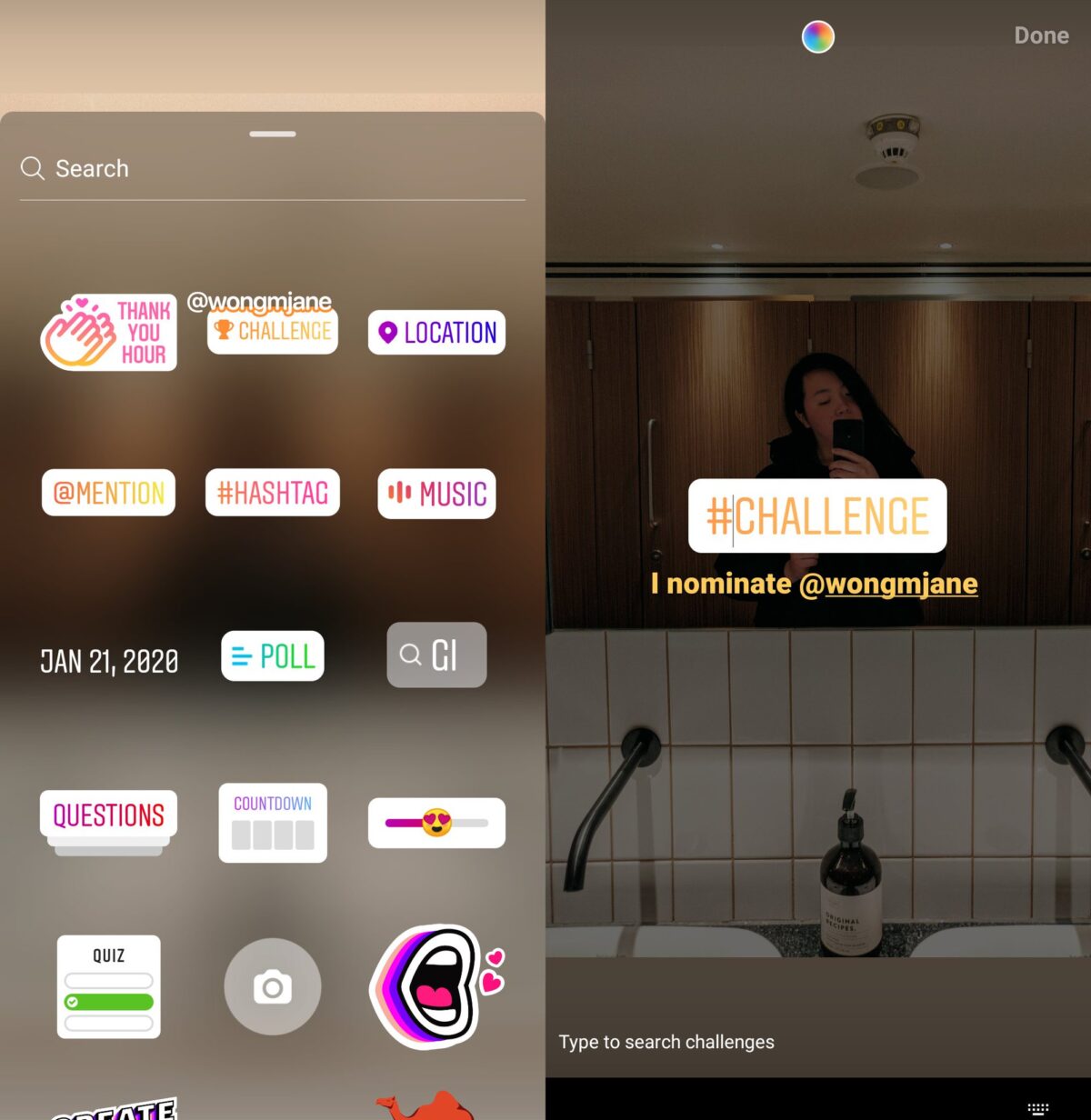 sticker challenge instagram