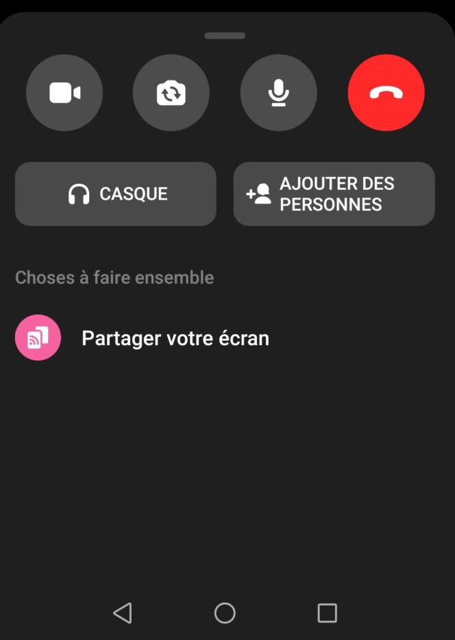 messenger comment partager son écran de téléphone pendant un appel vidéo