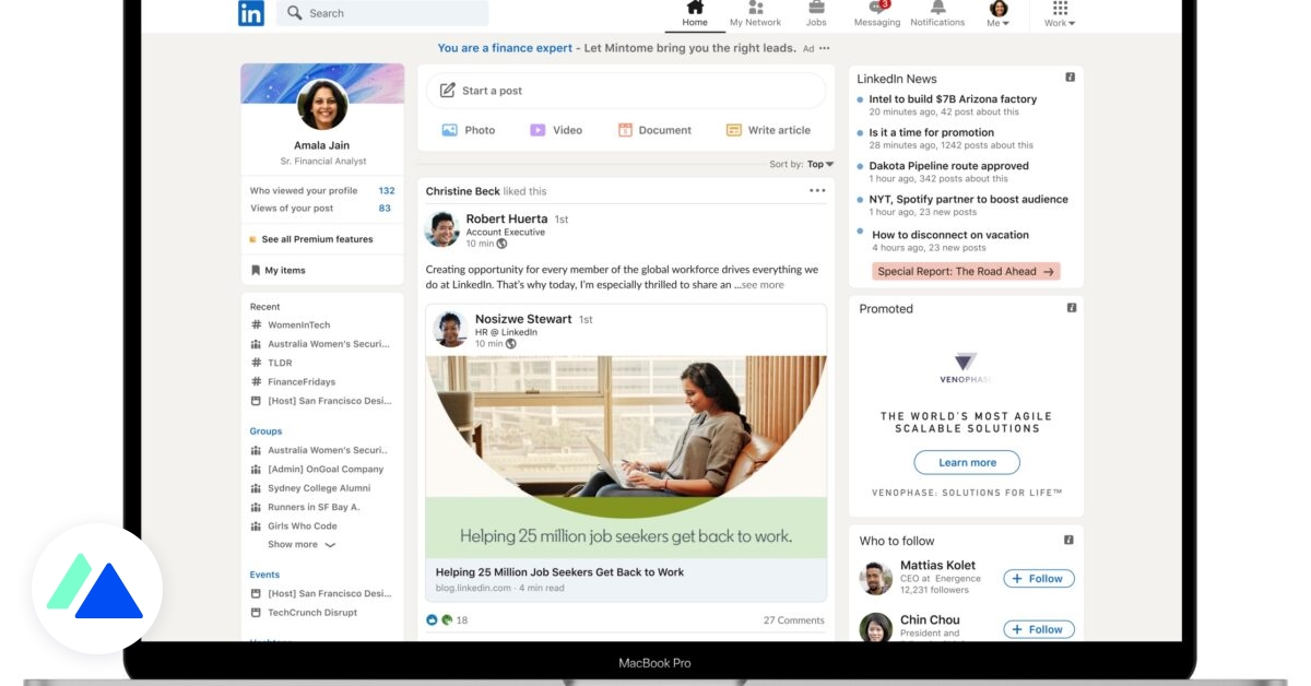 LinkedIn dévoile un nouveau design sur desktop