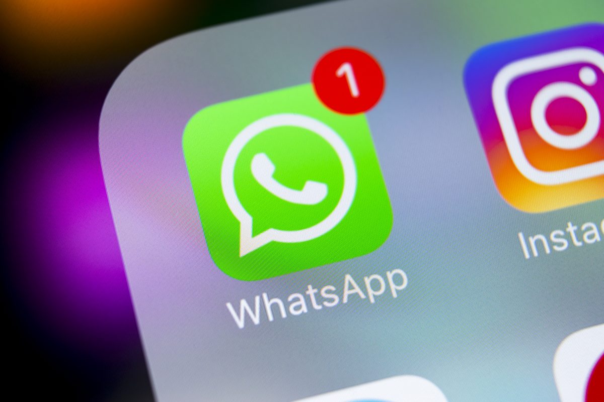 Sankt-Petersburg, Russia, March 6, 2018: Whatsapp messenger application icon on Apple iPhone X smartphone screen close-up. Whatsapp messenger app icon. Social media icon. Social network
