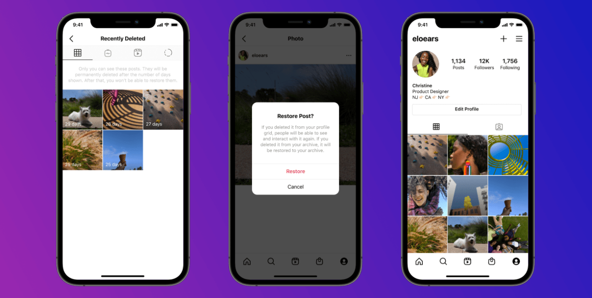 Récupérer photos supprimées instagram
