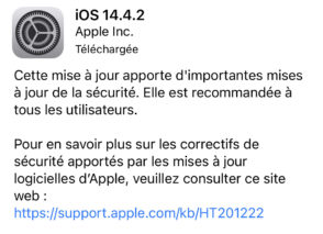 iPhone : la mise à jour iOS 14.4.2 corrige une faille de sécurité critique
