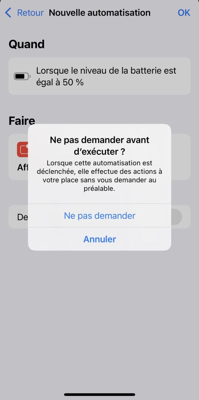 iPhone comment créer une alerte pour votre batterie