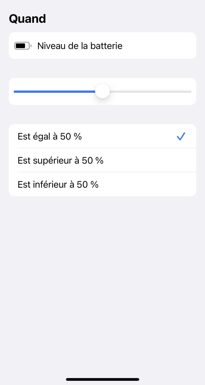 iPhone comment créer une alerte pour votre batterie