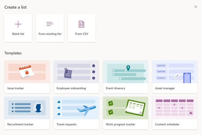 microsoft-lists-interface-creation