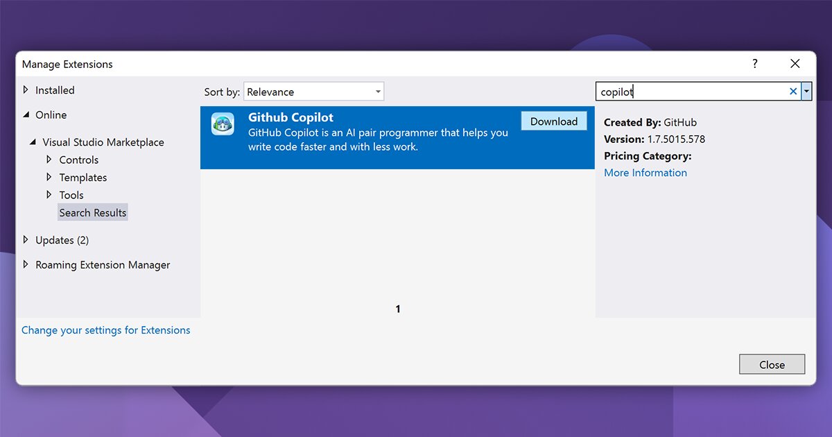 github copilot visual studio 2022