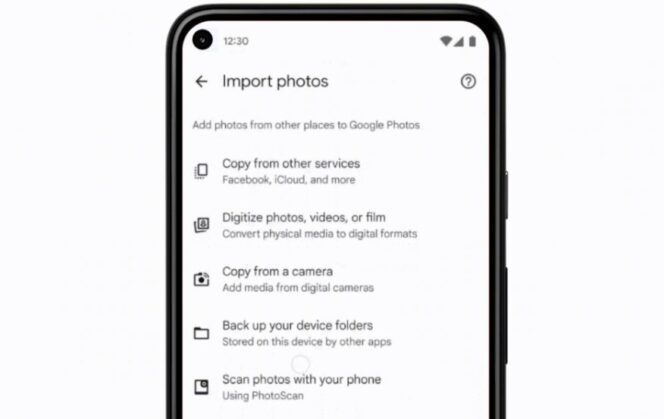 google-photos-importation-liste-options