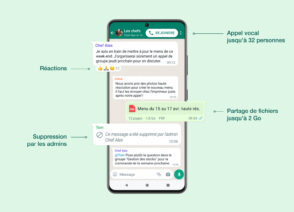 Nouveautés WhatsApp : réactions emojis, partage de fichiers jusqu’à 2 Go…