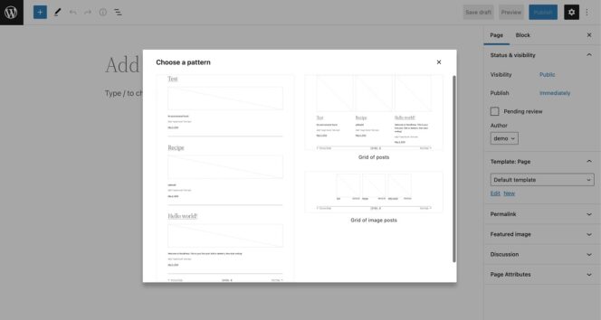 choose-pattern-wordpress-6-0