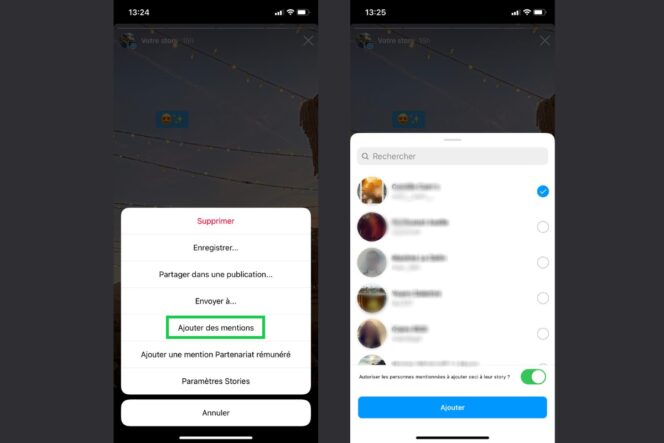 Instagram permet de mentionner des comptes dans une Story déjà publiée