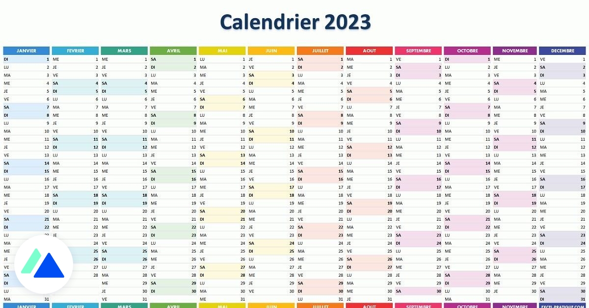 Calendrier 2023 à imprimer : jours fériés, vacances, numéros de semaine