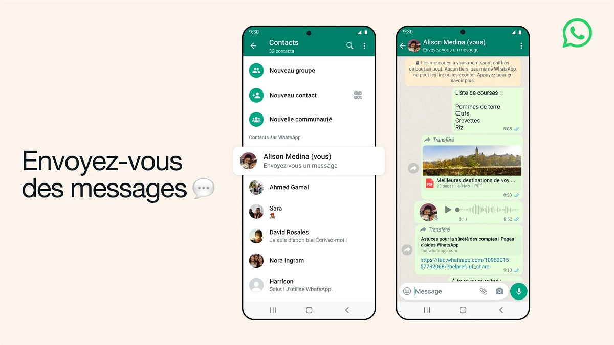 envoyer un message whatsapp