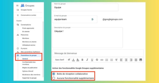 Gmail Google Groupes