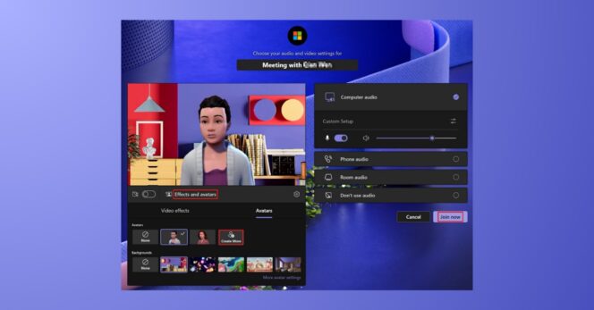 Microsoft Teams Avatars 3D Connexion