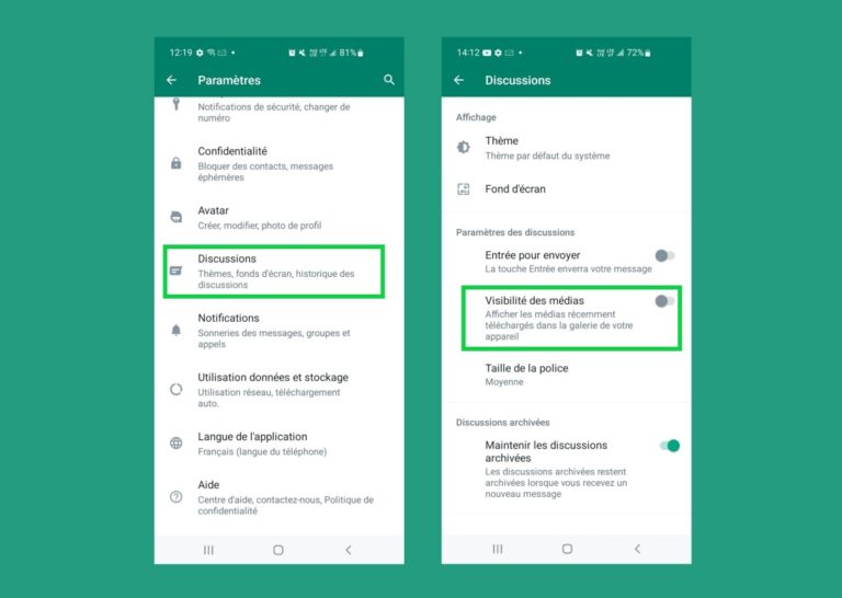 WhatsApp comment désactiver le téléchargement automatique des photos et des vidéos