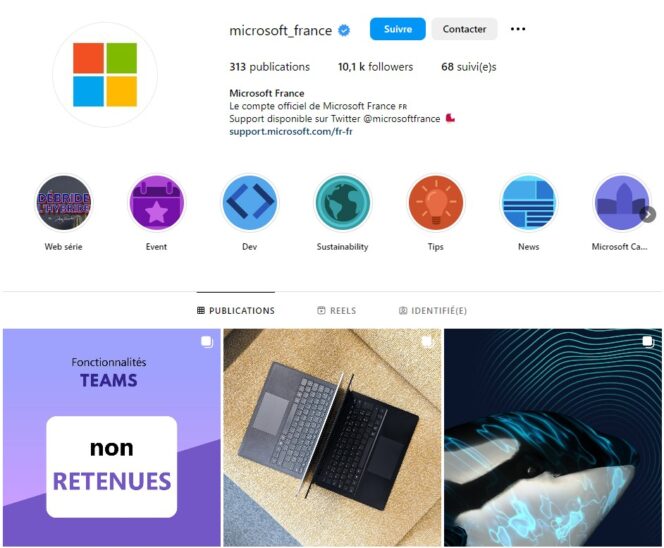 Microsoft France Instagram